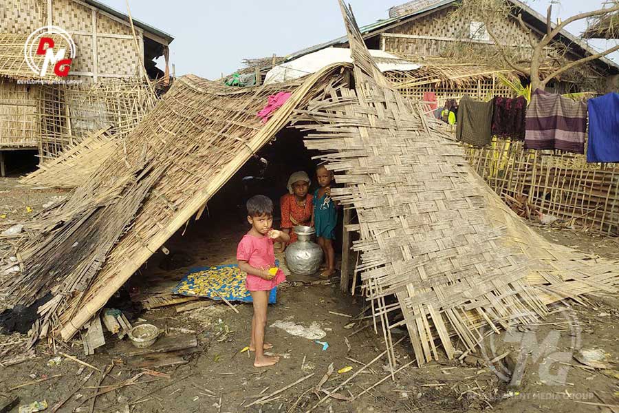 The Hnget Chaung IDP camp in Pauktaw Township is pictured in May.